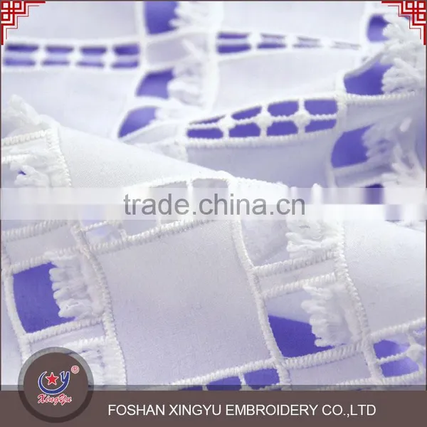 New Design Regular Square Shape Embroidery Water Soluble Fabric Chemical Lace photo-3