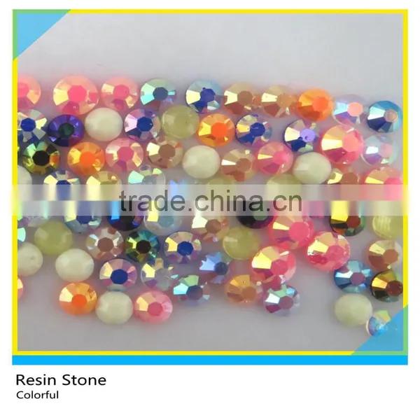 Iron On Colorful Round Resin Stone For Nail Art photo-4