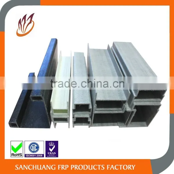 FRP Extrusion Fiberglass Plastic Reinforced GRP Pultrusion Profile Manufacturer photo-3