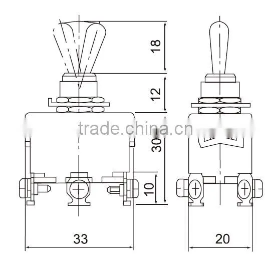 China CNTD DPDT ON-ON 6 Pin Momentary Toggle Switch Screw Terminal Toggle Switch C5R22B Quality Choice photo-2