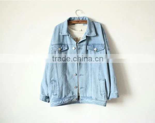2014 New European and American Women's Long Sleeve Varsity Jacket Denim Shirt Women Denim Coat,hot! photo-5