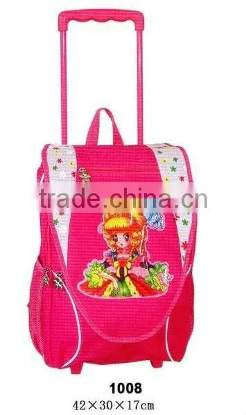 2013 600D polyester school wheeled bags