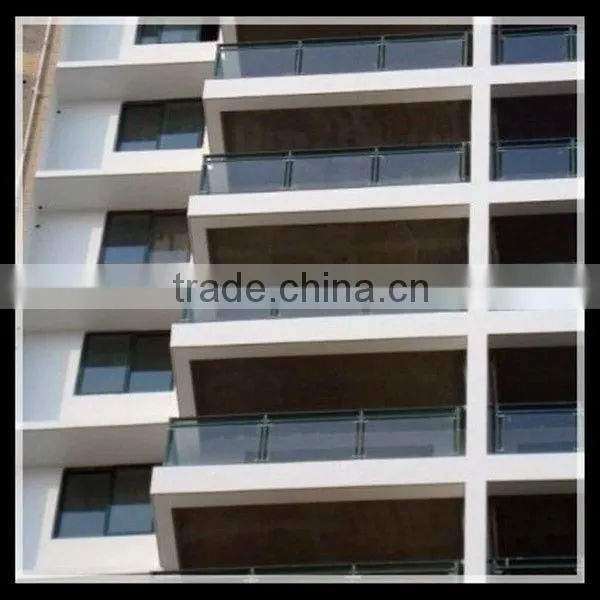 Fixed glass railing for balcony
