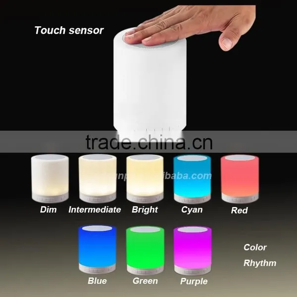 Muti Function Rechargable Wireless Touch Smart Lamp Speaker Table Lamp Bluetooth Speaker photo-3