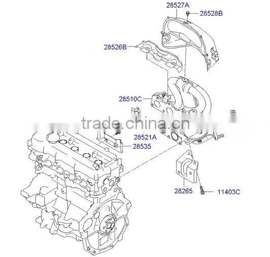 NEW MANIFOLD CATALYTIC ASSY-EXH OF ENGINE GASOLINE G4FC EURO-3-4 SET HYNDAI 2015 MNR photo-2