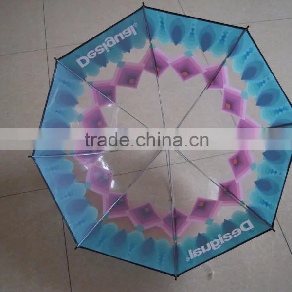 2014 NEW PVC Printing Poe Transparent Umbrella