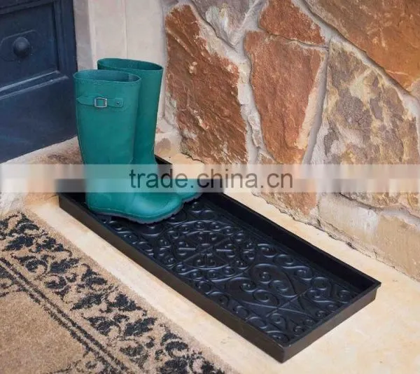 Home Rubber Boot Tray 34 Inch Decorative Boot Tray Waterproof for Indoor or Outdoor Use Dog Cat Food Mat