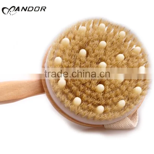 Long Wooden Handle Soft Massage Back Wash Brush photo-5