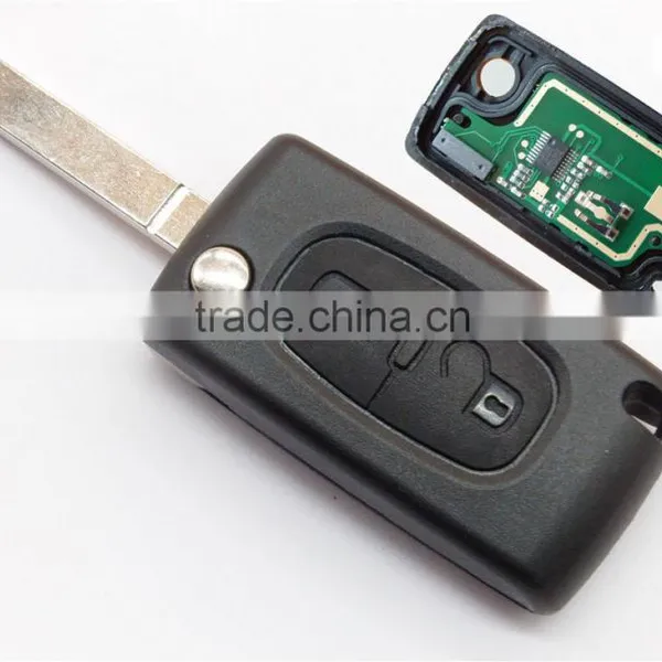 Hot Sale 433MHz + Transponder Chip ID46 Remote Fob Key for 2 Button Citroen C2 C3 C4 C5 Flip Remote Key With 307 Blade CE0536