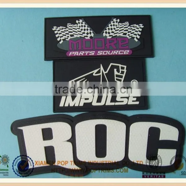 custom rubber logo badges for shirt