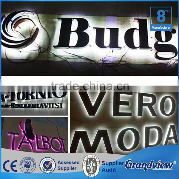 Outdoor Waterproof Matt Black Color 3D Backlit Acrylic Steel Letter Sign photo-6