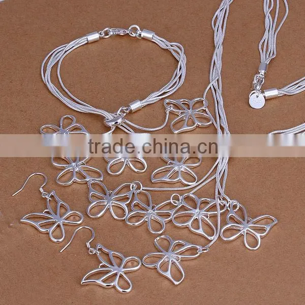 Butterfly 925 Sterling Silver Jewelry Wholesale Set