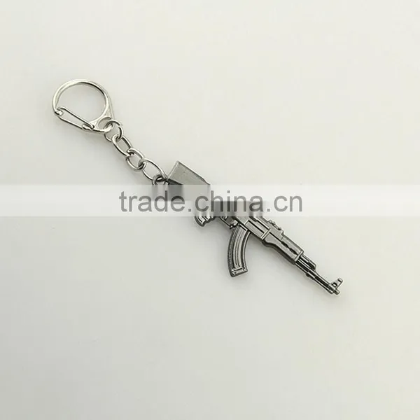 Small Gift Silver Plated Metal Gun Design Stainless Steel Keychain for Men Supplier's Choice photo-2