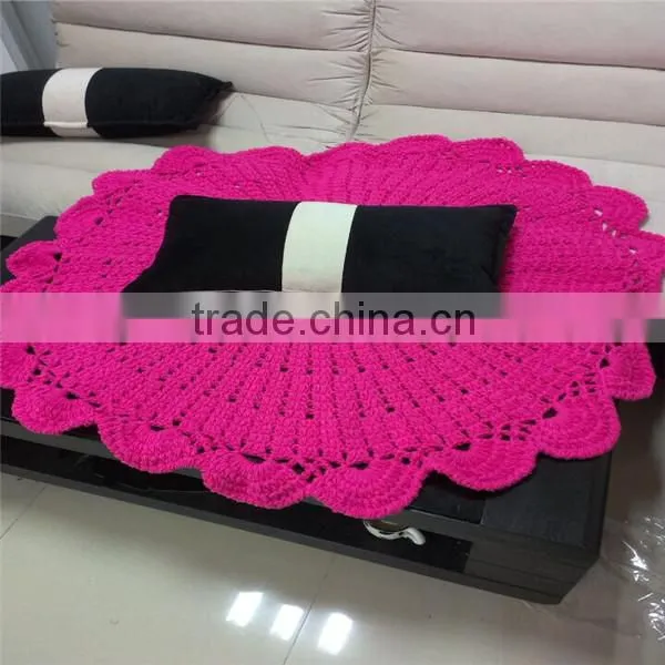 Round Blankets Hand Crochet Throw Rug Custom Rug Hand Knitted Rug