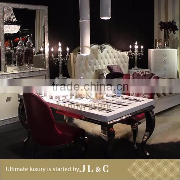 JT27-11 Stainless Steel Stand Dinner Table Advanced Silk Printing Technology From JL&C Luxury Home Furniture photo-2