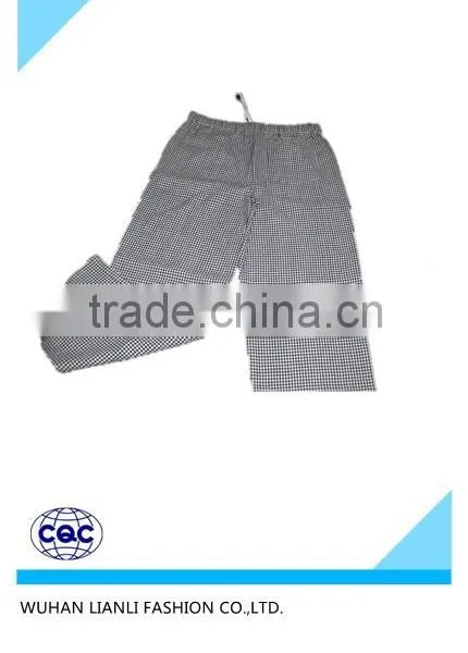 100% Cotton Checkered White and Black Fabric New Design Fashion Work Clothing Coveralls in Apparel Chef Pant photo-2