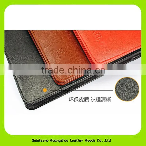 Embossing Conference A4 Document Foldable Leather Expandable File Folder photo-3
