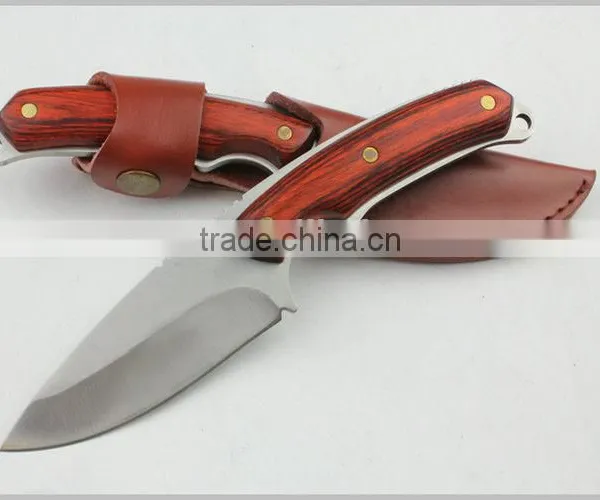 OEM Outdoor Hunting Knife With Wood Handle photo-2