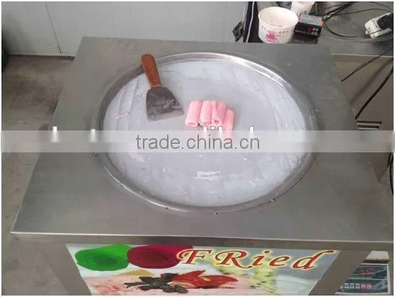 Flat Pan Fried Ice Cream Machine Single Pan Fried Ice Cream Roll Machine Cold Stone Marble Slab Top Fry Ice Cream Machine photo-3