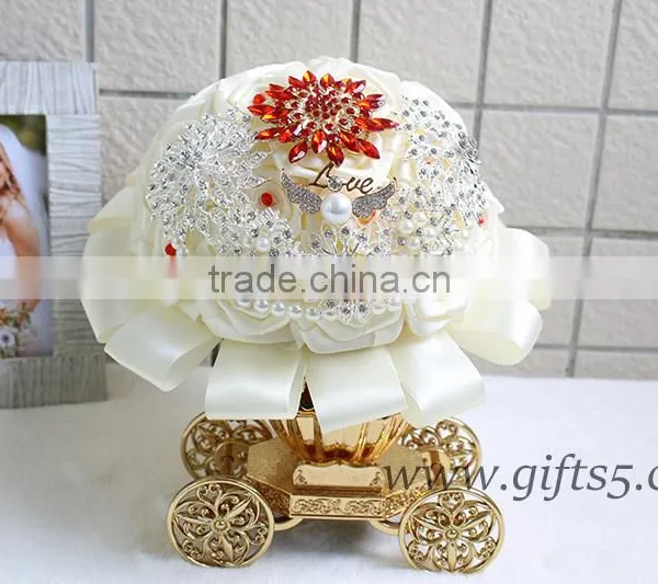 Handmade Large Bridal Wedding Brooch Bouquet photo-2