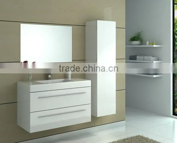 Modular Melamine Modern One Piece Bathroom Vanity Cabinet photo-6