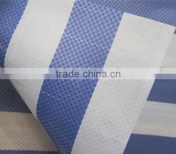 Strip Style Both Sides Coated Fabric With PE/ PE Tarpaulin photo-2
