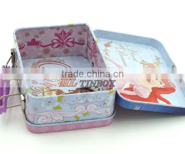 Rectangular Kids Gift Tin Lunch Box With Handle and Lock photo-5