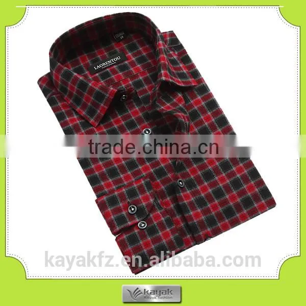 Custom Red Stripe Men's Cotton Long Sleeve Casual Shirt photo-4