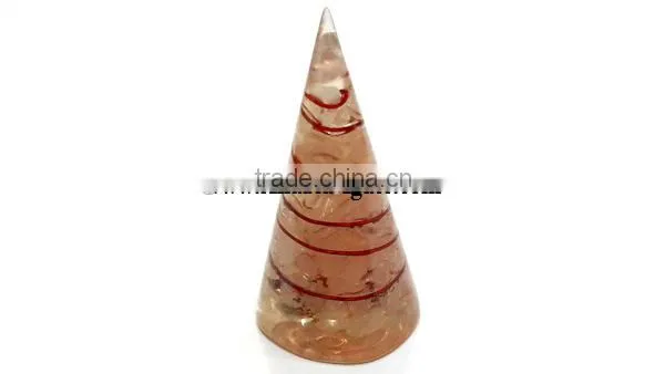 Rose Quartz Copper Wire Wrapped Orgone Cones