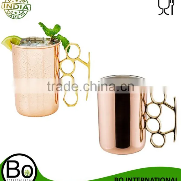 Copper Moscow Mule Mug With a "Brass Knuckle" Style Handle photo-2