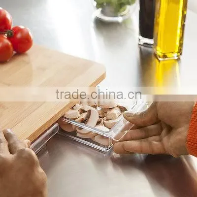 Bamboo Cutting Board With Storage Drawers photo-3