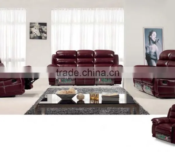 Bisini L Shape Genuine Leather Sofa, L Shape Sofa With Recliner, Modern Recliner Home Sofa Furniture photo-6