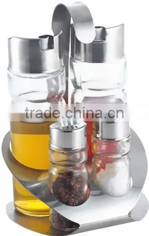 Kitchen 4 Pieces Stainless Steel Cover Glass Bottle Spice Jar photo-4