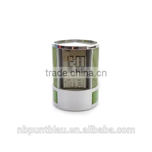 Table Clock PVC Penholder With Multifunction Display photo-2