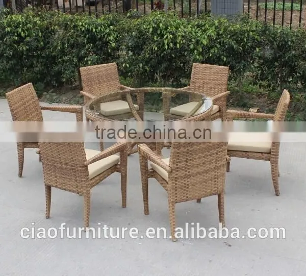 New Design Garden Home Rattan Furniture Outdoor Dining Table Set photo-5