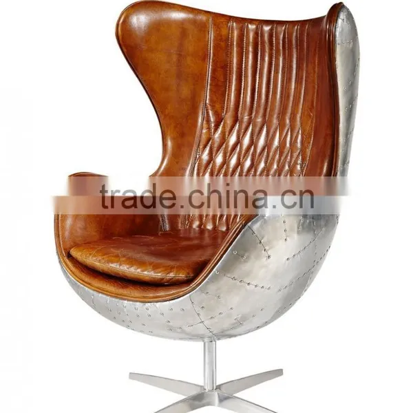 Vintage Office Aviator Furniture Egg Chairs With Footrest photo-5