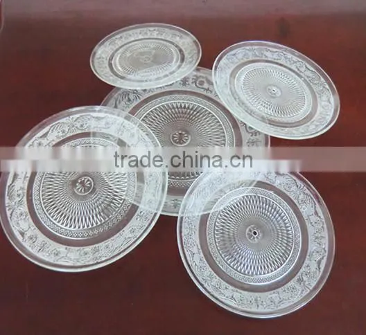 Set 5 Blue Color Light Glass Plates for Table Decoration photo-2
