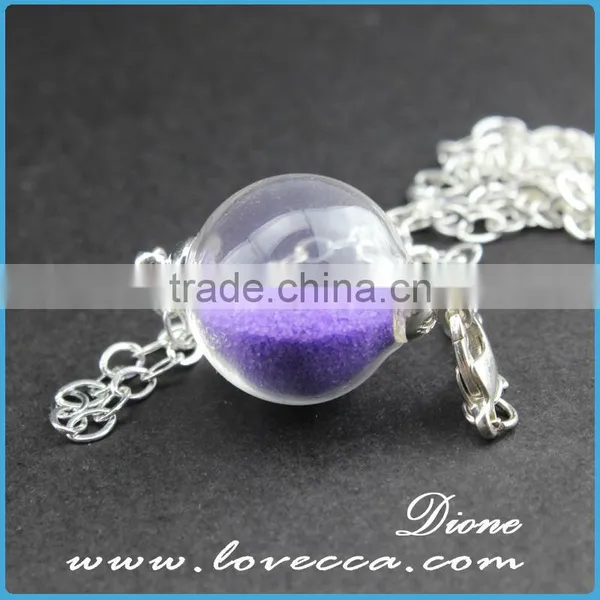 Antiqued Brass Glass Globe Jewelry Necklace With Dried Flower photo-4