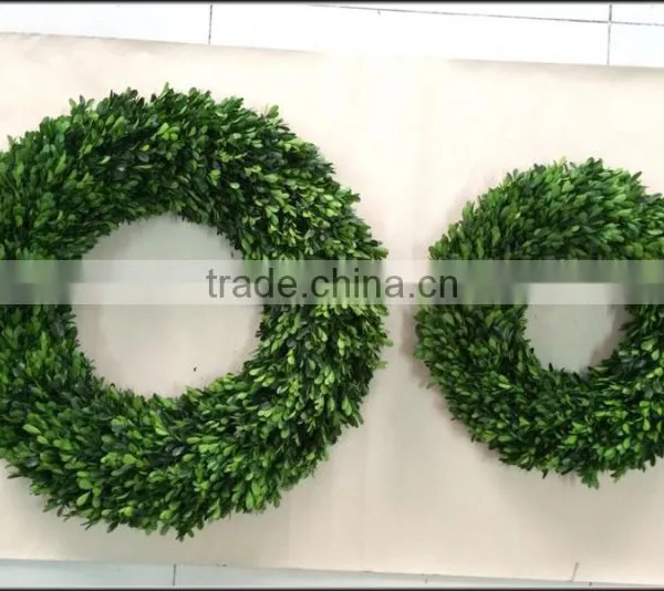 16'' Natural Boxwood Wreath Preserved photo-2