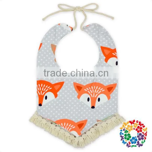 Wholesale Print Tassel Cheap Baby Bandana Bibs 100% Organic Cotton Baby Bibs photo-4