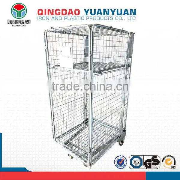 Logistics security roll logistics pallet container trolley wire mesh storage metal cage