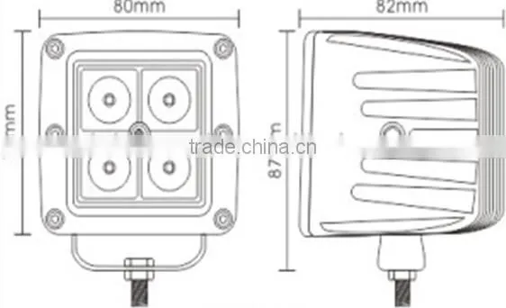 151538 4 Led 16W Diecast Aluminum Housing PC Stainless Steel High Intensity LEDs Working Lamp photo-2