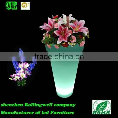LED Large Garden Flower Pots Blue /led Plastic Small Cube Led Flower Pot Bangkok Plastic Flower Pot photo-3
