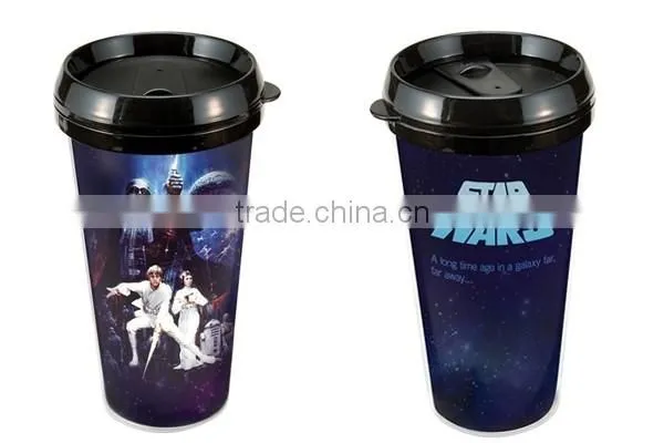 Double Wall Insulated Plastic Changable Paper Inserts Travel Mugs photo-5