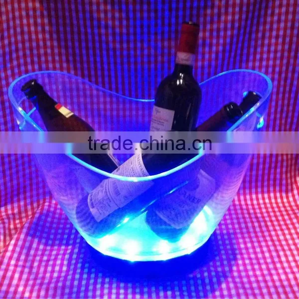 Plastic LED 39pcs RBG Color Changing Barware Clear Acrylic Ice Bucket photo-3