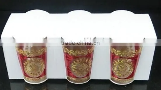 GH201 6pcs Glass Drinking Set With Bronzing Deco photo-2