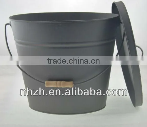 Household Metal Matte Black Coal Buckets photo-3