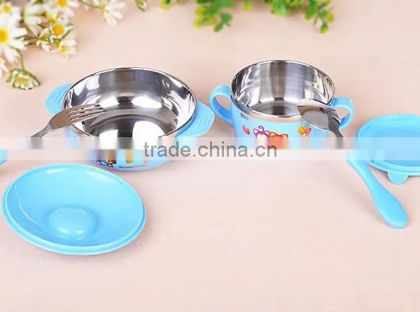 Color Stainless Steel Serving Soup Baby Bowl With Lid Kids Suction Bowl photo-6
