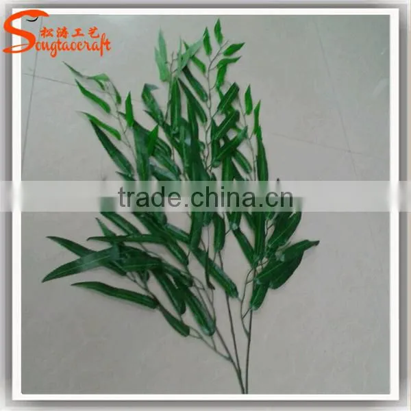 Wholesale Plastic Artificial Green Willow Leaves photo-2