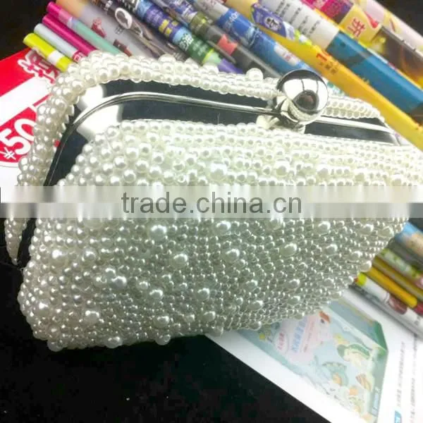 Chain Pearl Beaded Evening Bags Pearl Evening Bag photo-3